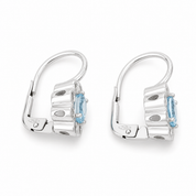 Orecchini - 18 carati Oro bianco - 1.14ct. tw. Acquamarina - Diamante