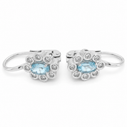 Orecchini - 18 carati Oro bianco - 1.14ct. tw. Acquamarina - Diamante