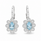 Orecchini - 18 carati Oro bianco - 1.14ct. tw. Acquamarina - Diamante