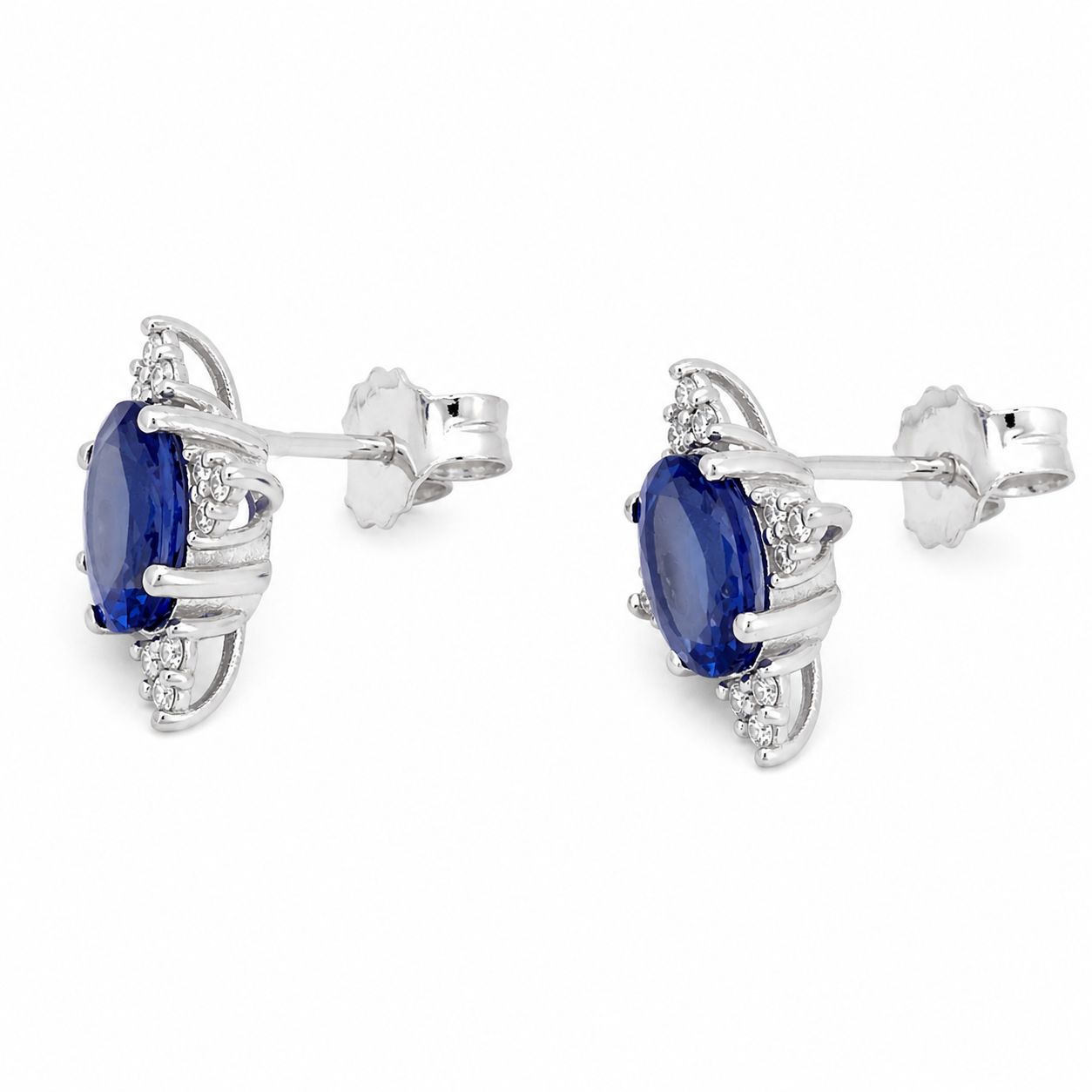 Orecchini - 18 carati Oro bianco - 2.84ct. tw. Tanzanite - Diamante - Made in Italy - Handmade