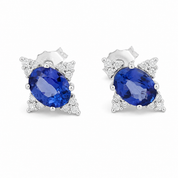 Orecchini - 18 carati Oro bianco - 2.84ct. tw. Tanzanite - Diamante - Made in Italy - Handmade