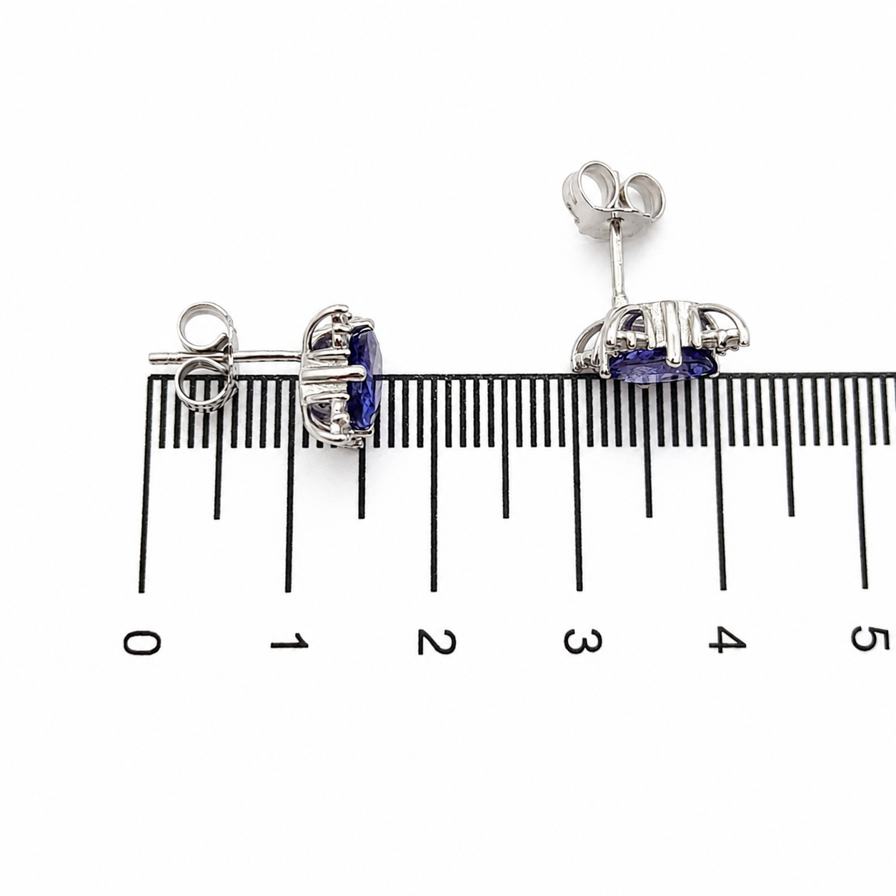 Orecchini - 18 carati Oro bianco - 2.84ct. tw. Tanzanite - Diamante - Made in Italy - Handmade