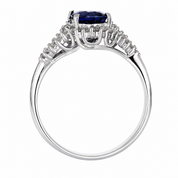 Anello - 18 carati Oro bianco- 1.91ct. tw. Zaffiro - Diamante - Made in Italy - Handmade