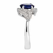Anello - 18 carati Oro bianco- 1.91ct. tw. Zaffiro - Diamante - Made in Italy - Handmade