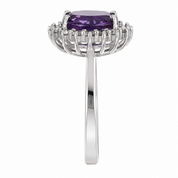 Anello - 18 carati Oro bianco - 2.59ct. tw. Ametista - Diamante - Made in Italy - Handmade