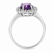 Anello - 18 carati Oro bianco - 2.59ct. tw. Ametista - Diamante - Made in Italy - Handmade