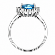Anello - 18 carati Oro bianco- 2.44ct. tw. Topazio - Diamante - Made in Italy - Handmade