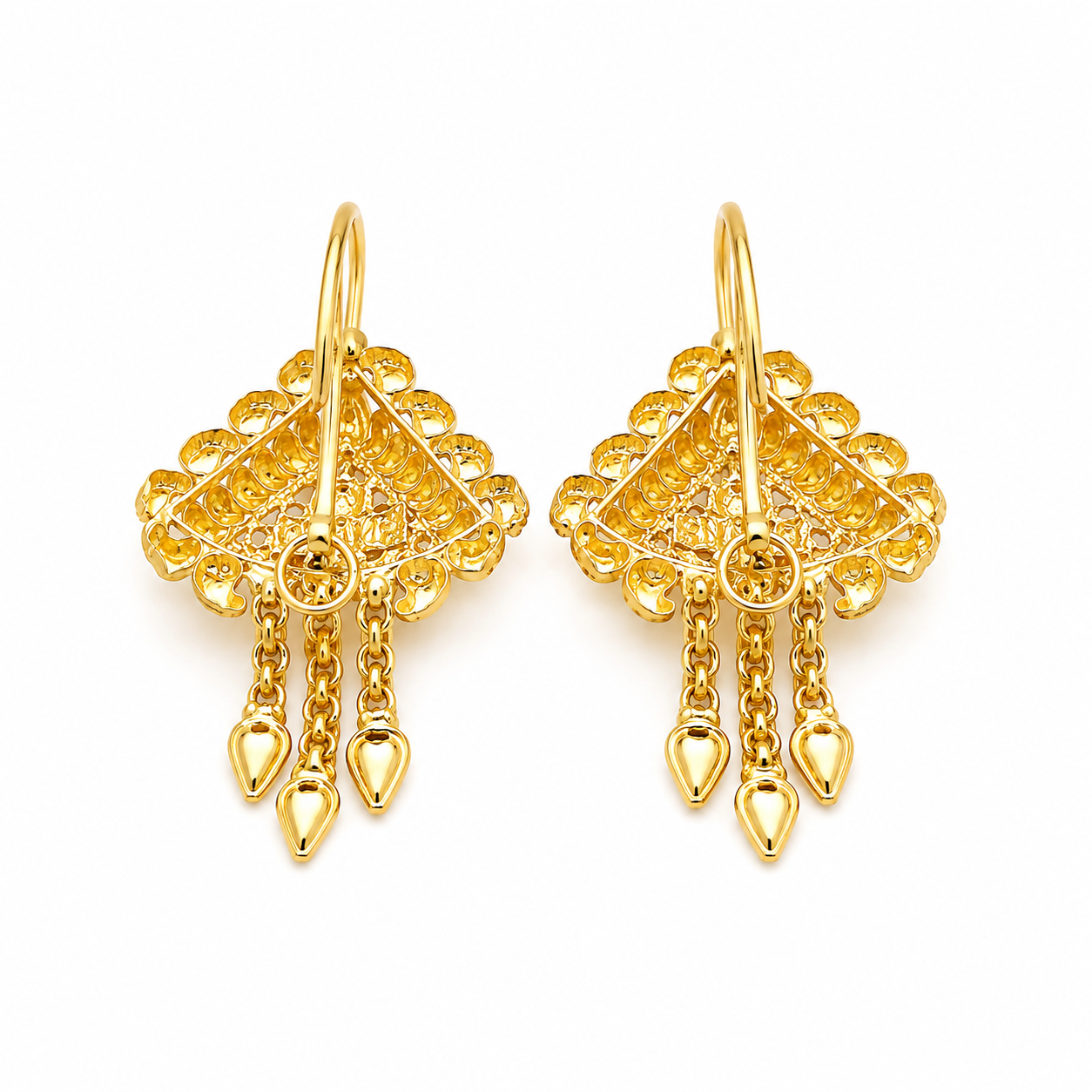 Orecchini - 22 carati Oro giallo - Made in Italy - Handmade