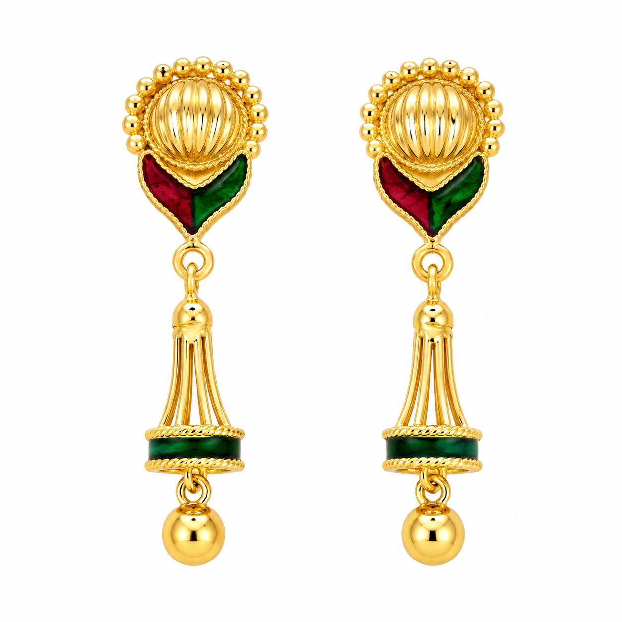 Orecchini - 22 carati Oro giallo - Made in Italy - Handmade