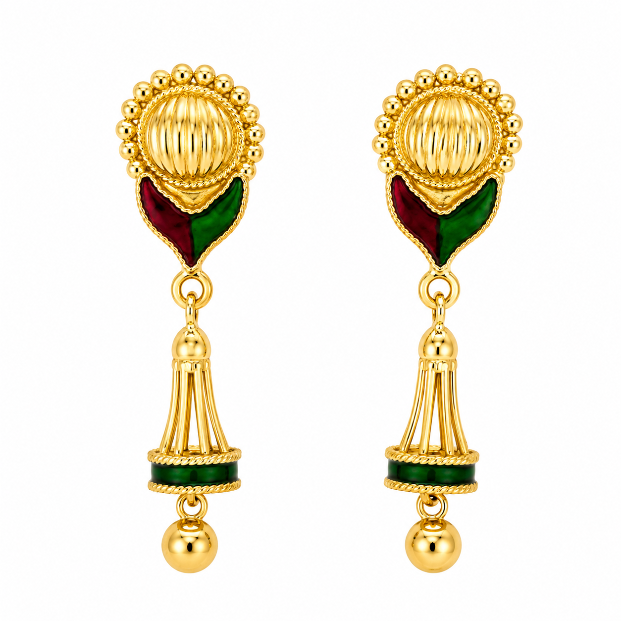 Orecchini - 22 carati Oro giallo - Made in Italy - Handmade