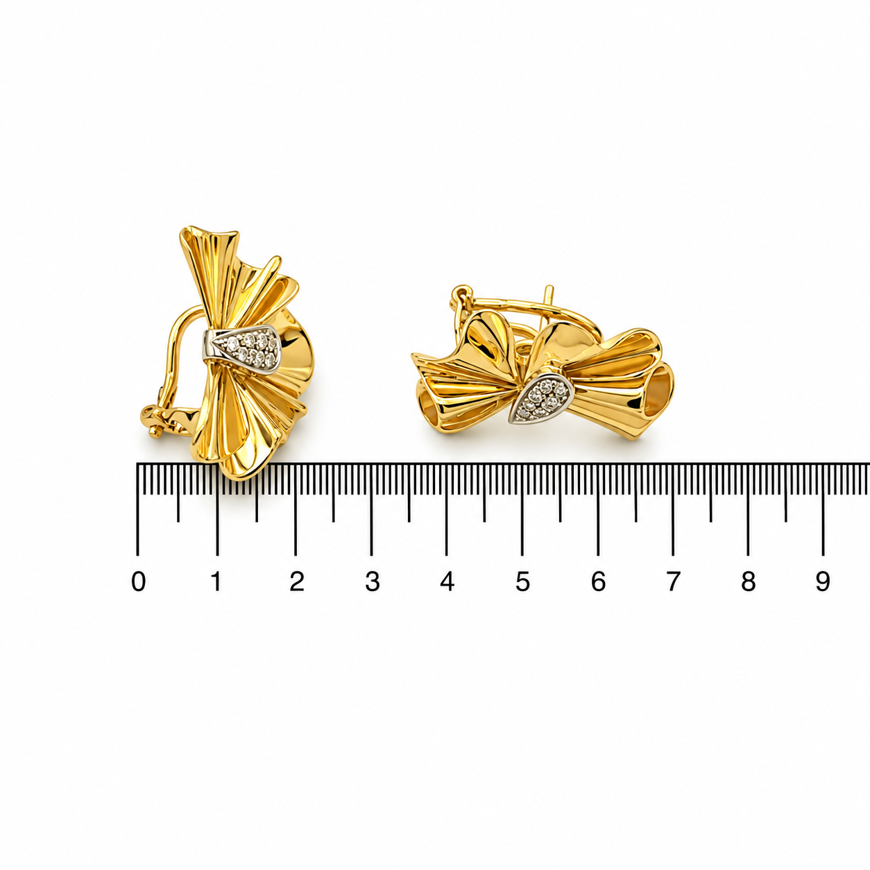 Orecchini - 18 carati Oro bianco, Oro giallo - 0.32ct. tw. Diamante (Naturale) - Made in Italy - Handmade