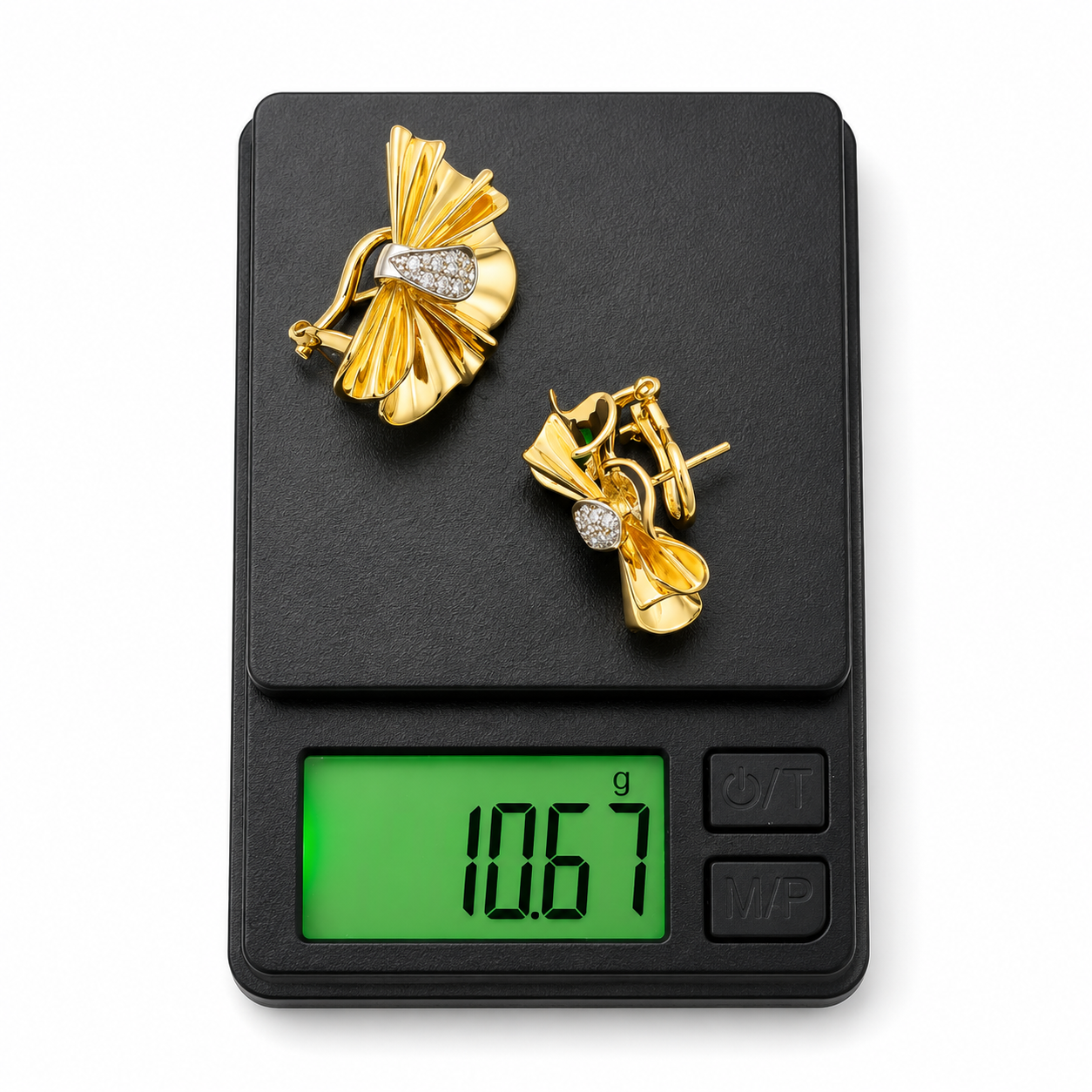 Orecchini - 18 carati Oro bianco, Oro giallo - 0.32ct. tw. Diamante (Naturale) - Made in Italy - Handmade