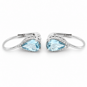 Orecchini - 18 carati Oro bianco - 2.28ct. tw. Acquamarina - Diamante
