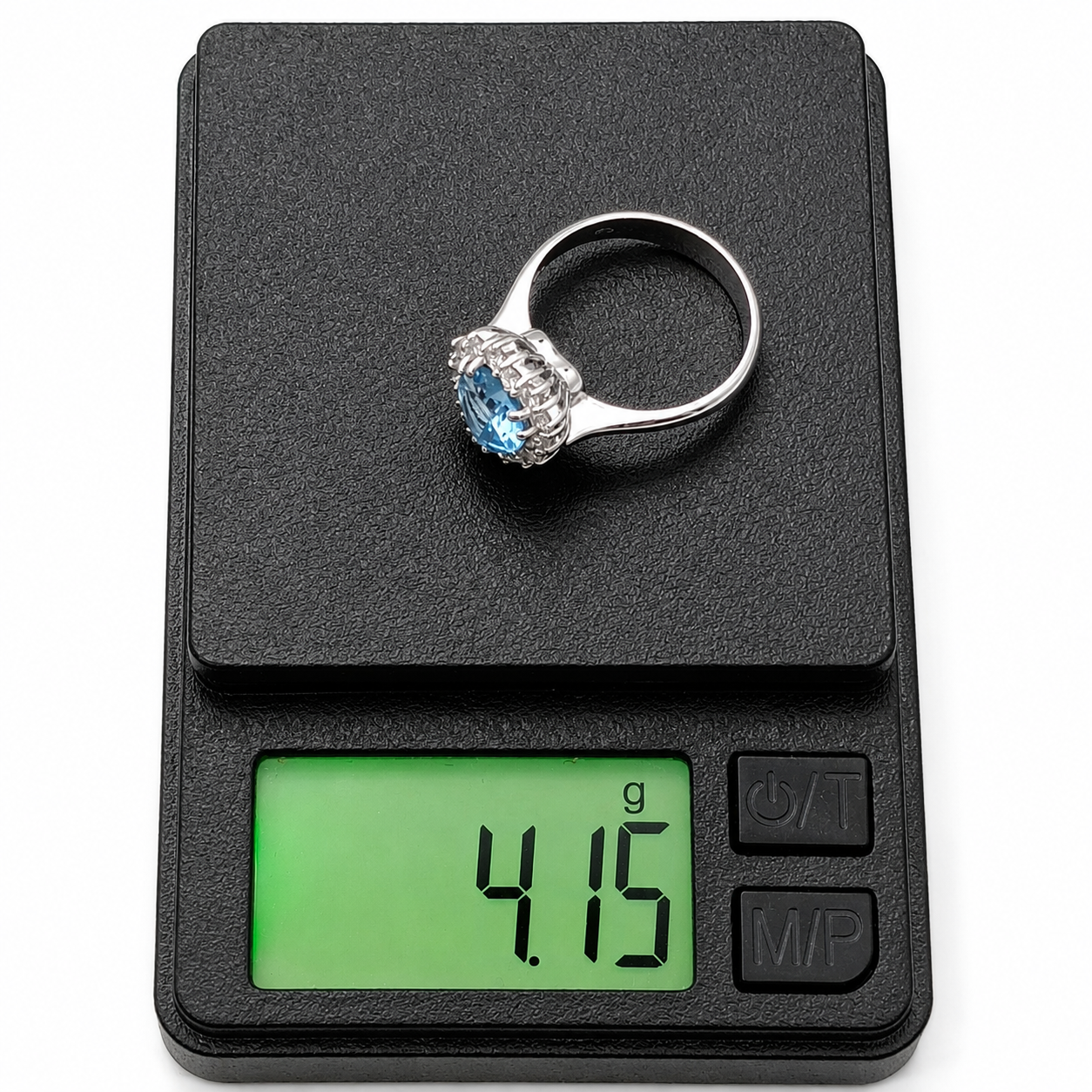 Anello - 18 carati Oro bianco- 1.38ct. tw. Topazio - Diamante - Handmade - Made in Italy