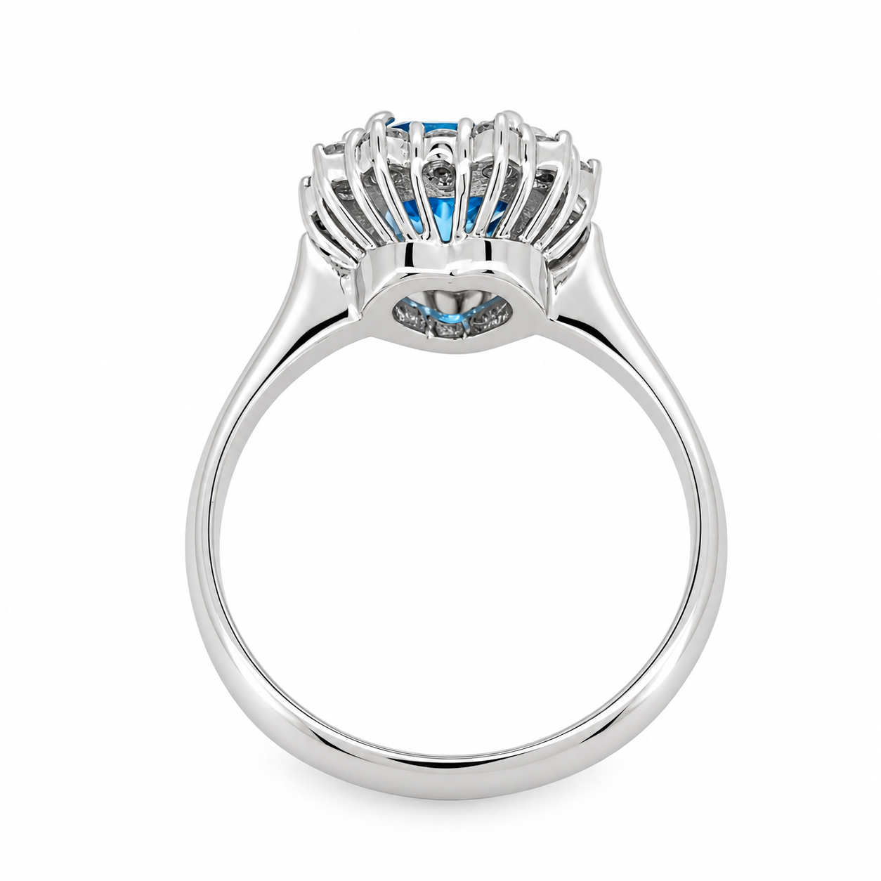 Anello - 18 carati Oro bianco- 1.38ct. tw. Topazio - Diamante - Handmade - Made in Italy