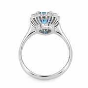 Anello - 18 carati Oro bianco- 1.38ct. tw. Topazio - Diamante - Handmade - Made in Italy