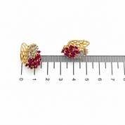 Orecchini - 18 carati Oro giallo, Oro bianco - 3.24ct. tw. Rubino - Diamante - Handmade - Made in Italy