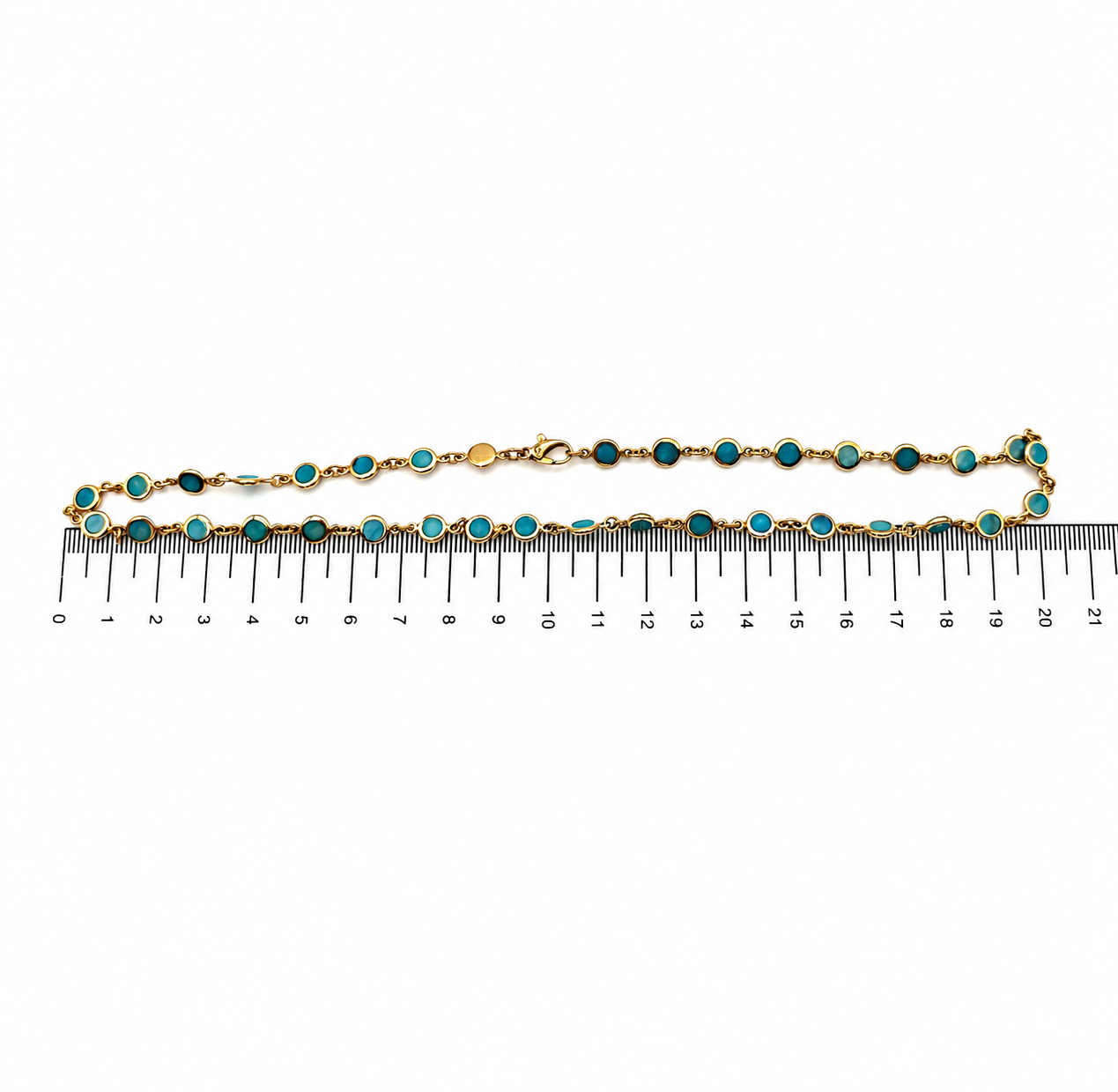 Collana - 18 carati Oro giallo - 34.00ct. tw. Turchese - Made in Italy - Handmade