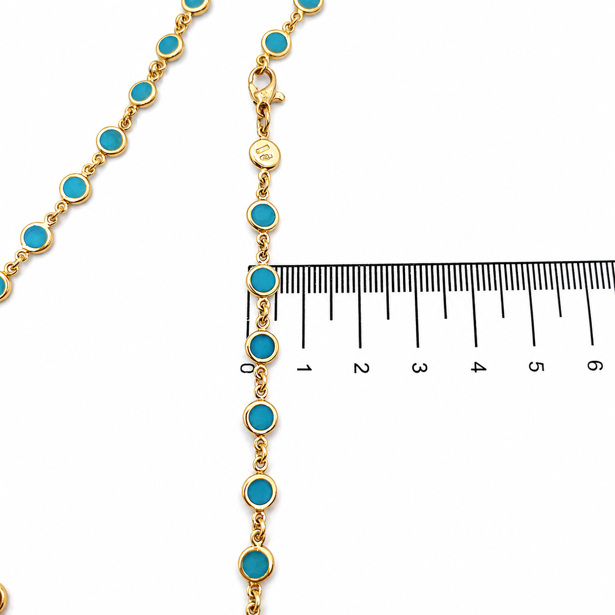 Collana - 18 carati Oro giallo - 34.00ct. tw. Turchese - Made in Italy - Handmade