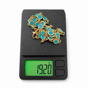 Collana - 18 carati Oro giallo - 34.00ct. tw. Turchese - Made in Italy - Handmade