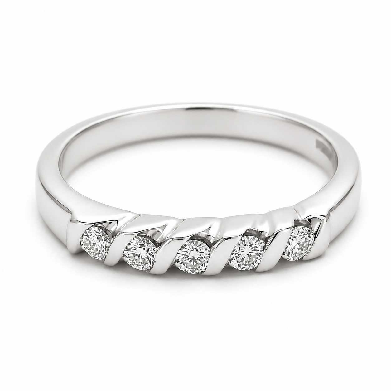 Anello - 18 carati Oro bianco - 0.20ct. tw. Diamante (Naturale) - Made in Italy - Handmade