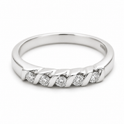 Anello - 18 carati Oro bianco - 0.20ct. tw. Diamante (Naturale) - Made in Italy - Handmade