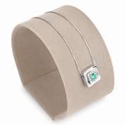 Collana con ciondolo - 18 carati Oro bianco - 0.57ct. tw. Smeraldo - Diamante - Made in Italy - Handmade