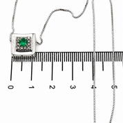 Collana con ciondolo - 18 carati Oro bianco - 0.57ct. tw. Smeraldo - Diamante - Made in Italy - Handmade
