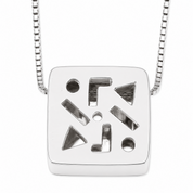 Collana con ciondolo - 18 carati Oro bianco - 0.57ct. tw. Smeraldo - Diamante - Made in Italy - Handmade