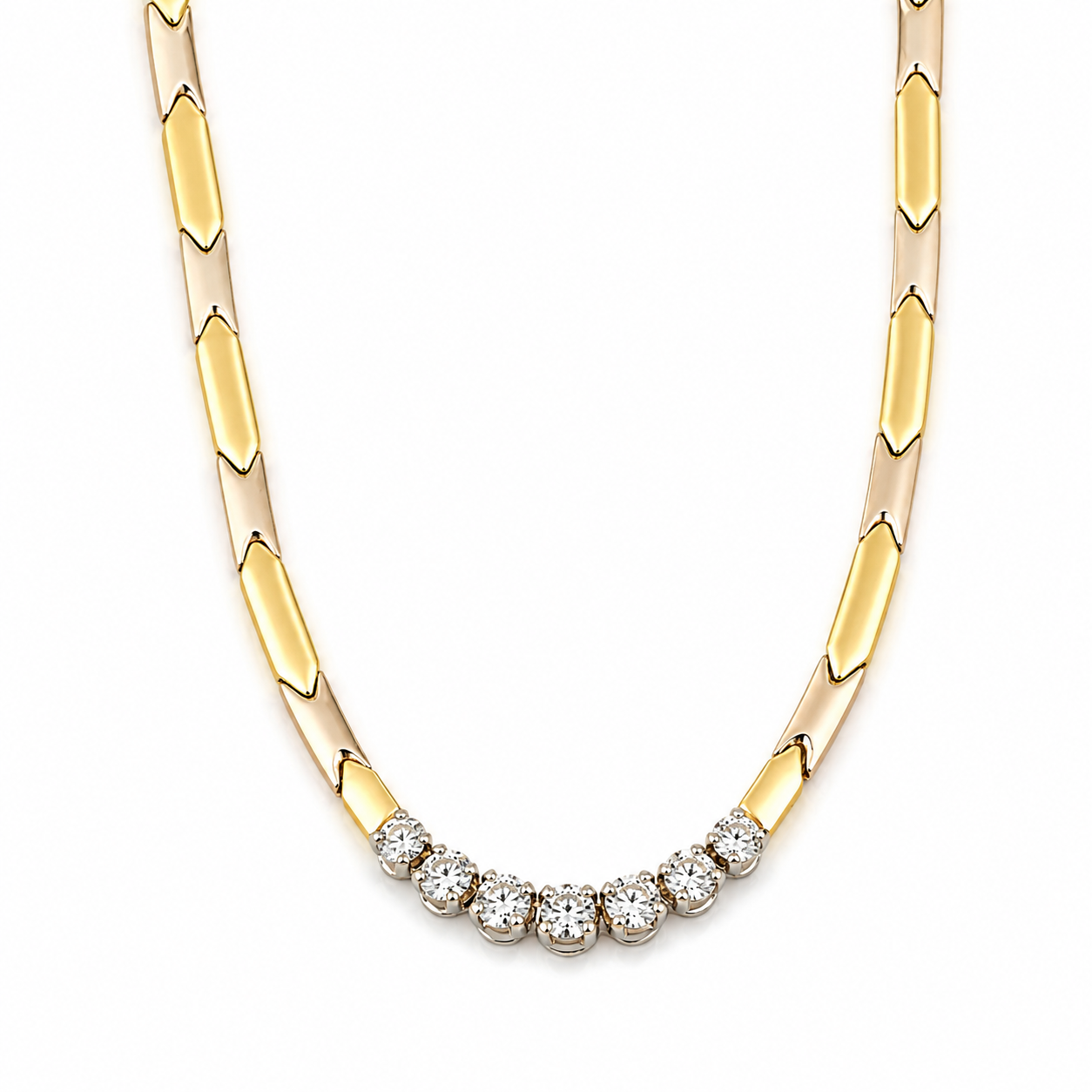 Collana - 18 carati Oro bianco, Oro giallo - 0.25ct. tw. Diamante (Naturale) - Made in Italy