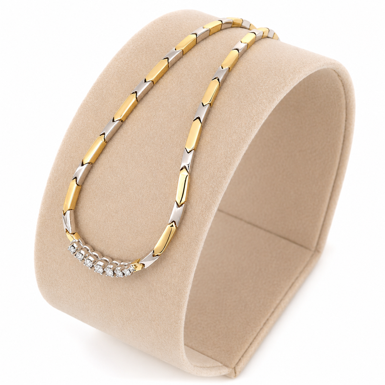 Collana - 18 carati Oro bianco, Oro giallo - 0.25ct. tw. Diamante (Naturale) - Made in Italy