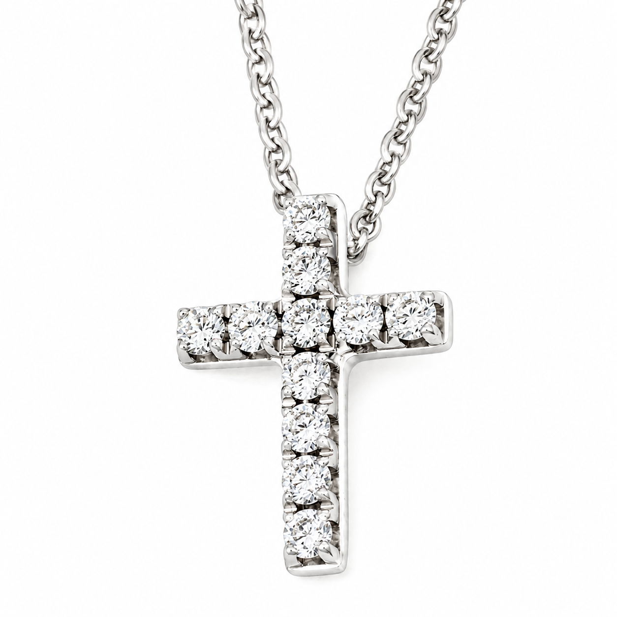 Collana con ciondolo - 18 carati Oro bianco - 0.165ct. tw. Diamante (Naturale) - Made in Italy - Handmade