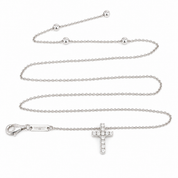 Collana con ciondolo - 18 carati Oro bianco - 0.165ct. tw. Diamante (Naturale) - Made in Italy - Handmade
