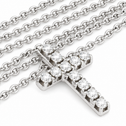 Collana con ciondolo - 18 carati Oro bianco - 0.165ct. tw. Diamante (Naturale) - Made in Italy - Handmade