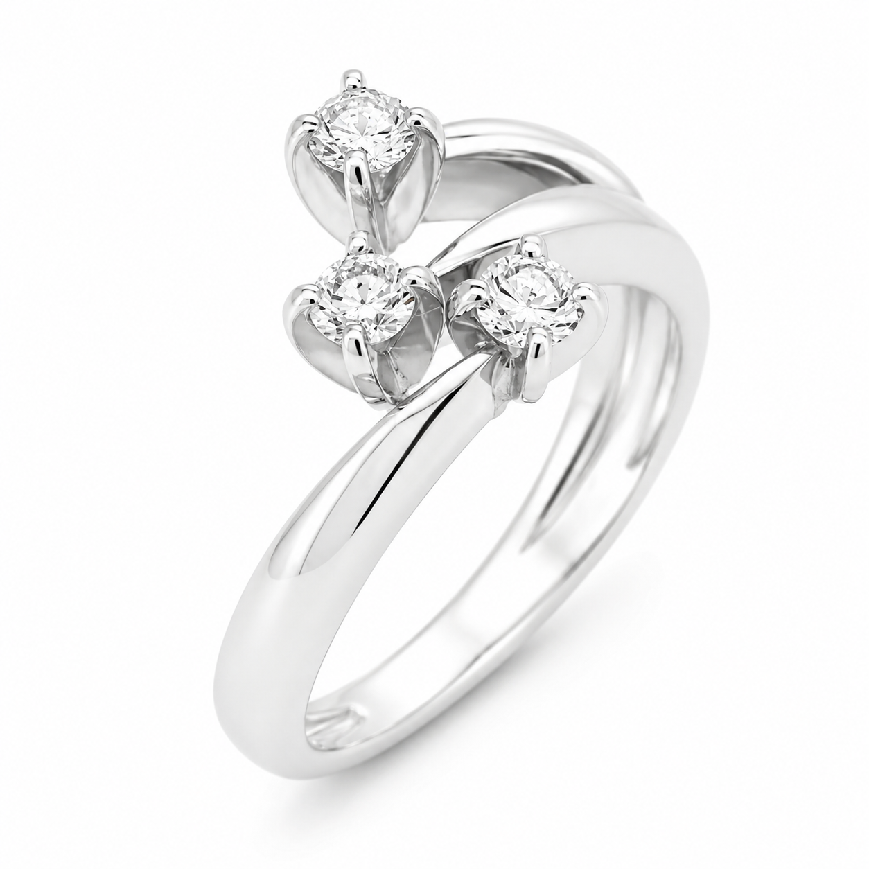 Anello - 18 carati Oro bianco - 0.39ct. tw. Diamante (Naturale)