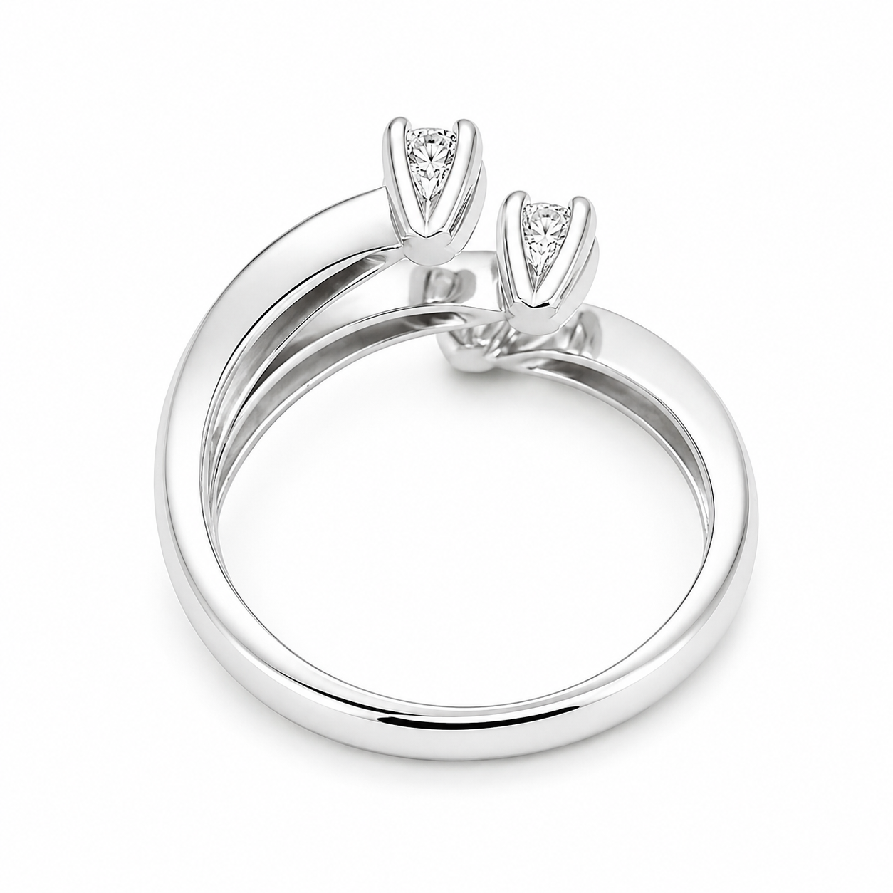 Anello - 18 carati Oro bianco - 0.39ct. tw. Diamante (Naturale)