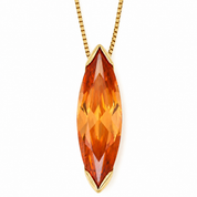 Collana con ciondolo - 18 carati Oro giallo - 7.00ct. tw. Quarzo - Made in Italy - Handmade