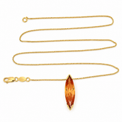 Collana con ciondolo - 18 carati Oro giallo - 7.00ct. tw. Quarzo - Made in Italy - Handmade