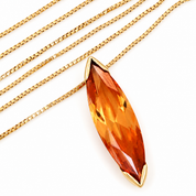 Collana con ciondolo - 18 carati Oro giallo - 7.00ct. tw. Quarzo - Made in Italy - Handmade