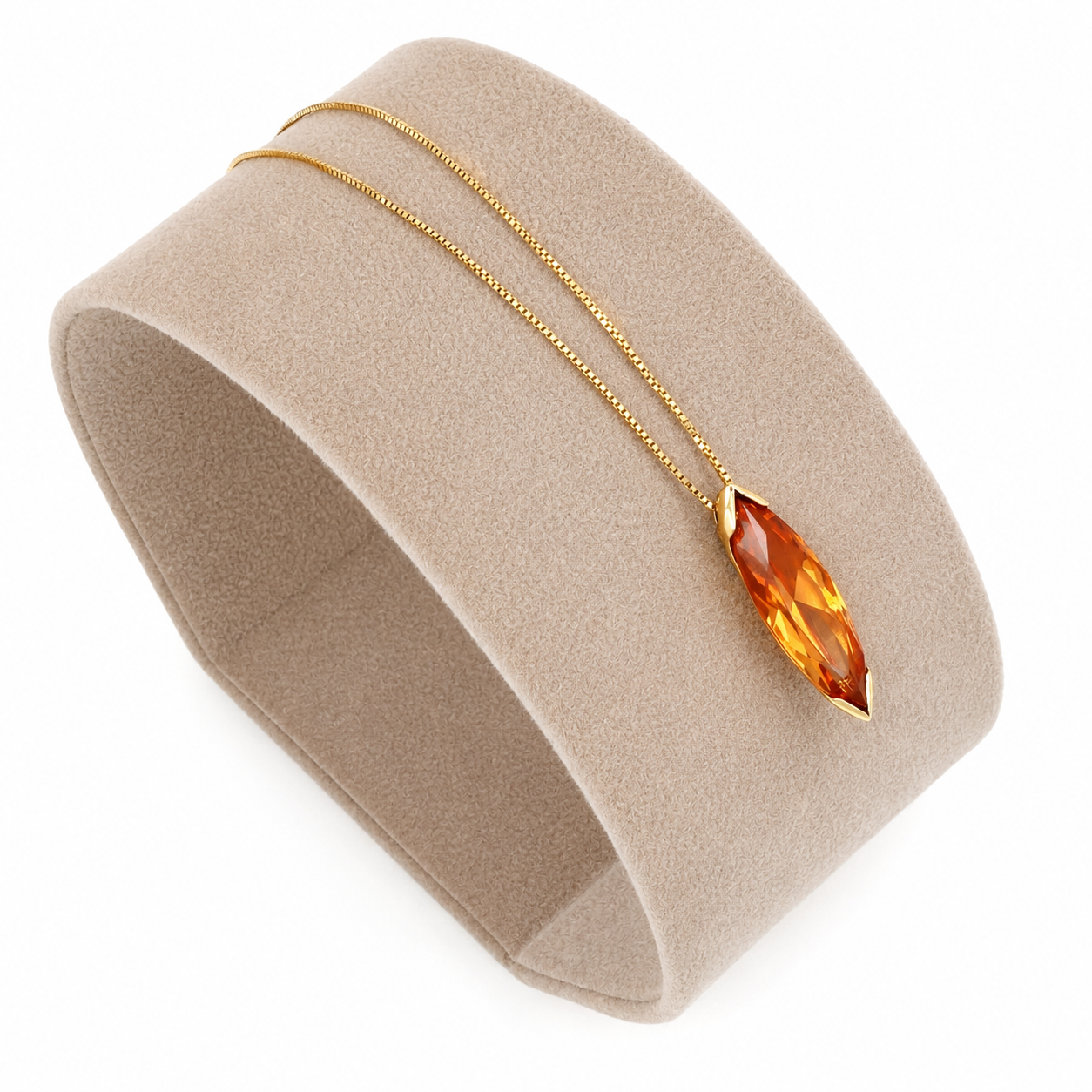 Collana con ciondolo - 18 carati Oro giallo - 7.00ct. tw. Quarzo - Made in Italy - Handmade