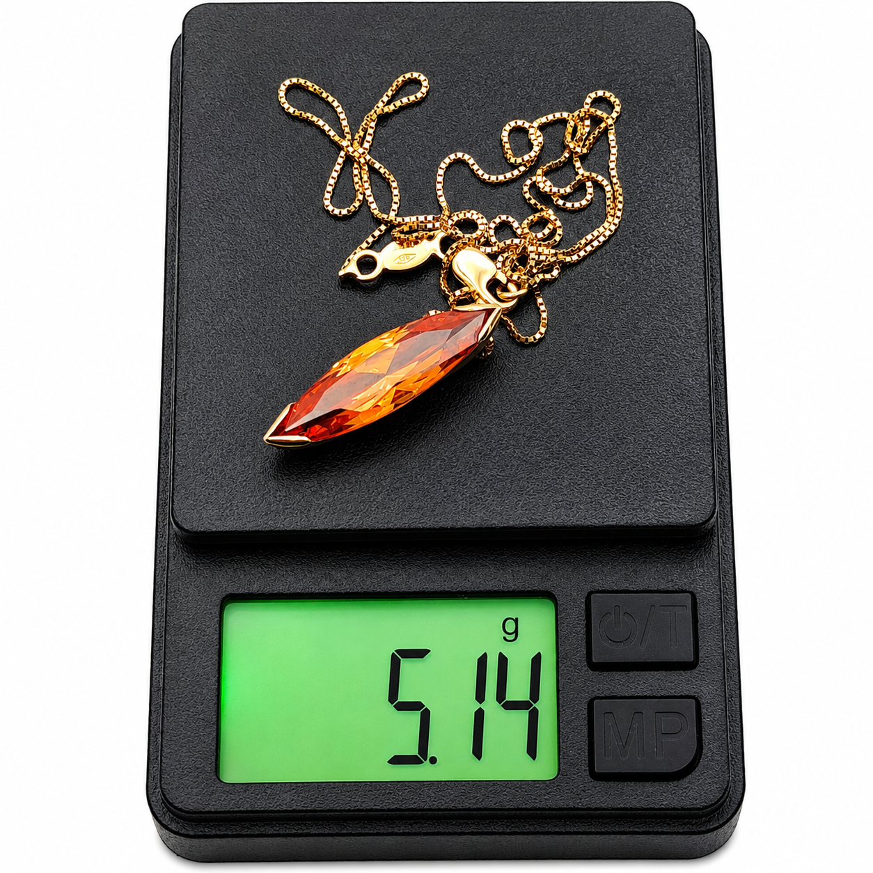 Collana con ciondolo - 18 carati Oro giallo - 7.00ct. tw. Quarzo - Made in Italy - Handmade