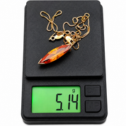 Collana con ciondolo - 18 carati Oro giallo - 7.00ct. tw. Quarzo - Made in Italy - Handmade