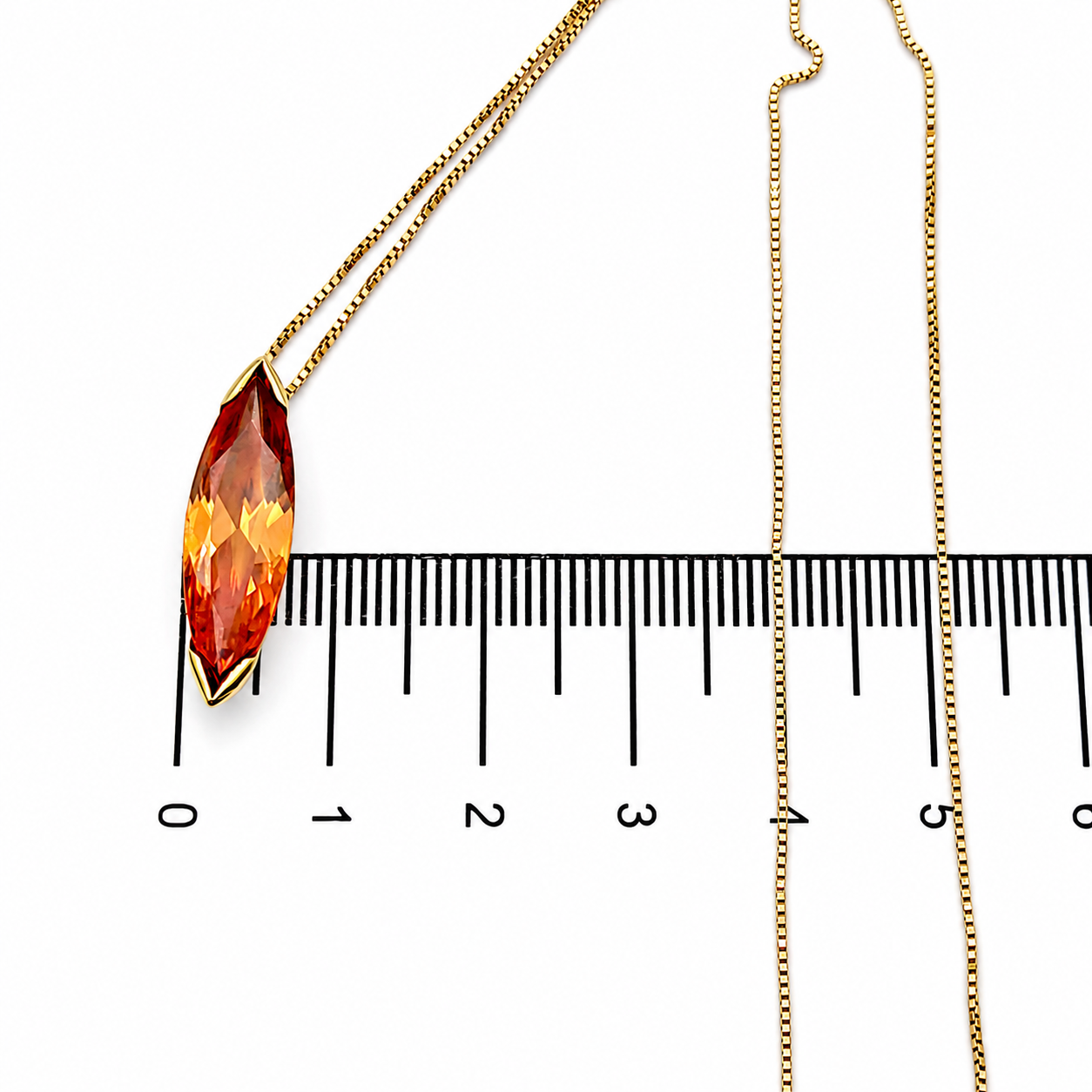 Collana con ciondolo - 18 carati Oro giallo - 7.00ct. tw. Quarzo - Made in Italy - Handmade