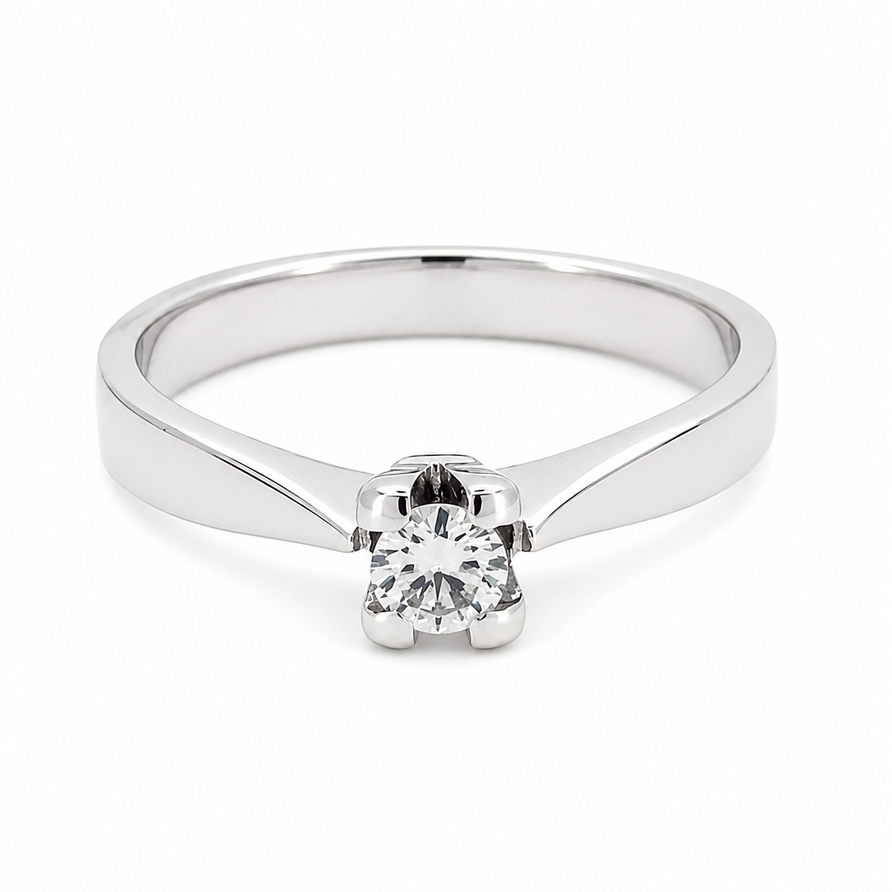 Anello - 18 carati Oro bianco - 0.18ct. tw. Diamante (Naturale)