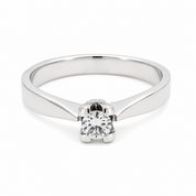 Anello - 18 carati Oro bianco - 0.18ct. tw. Diamante (Naturale)