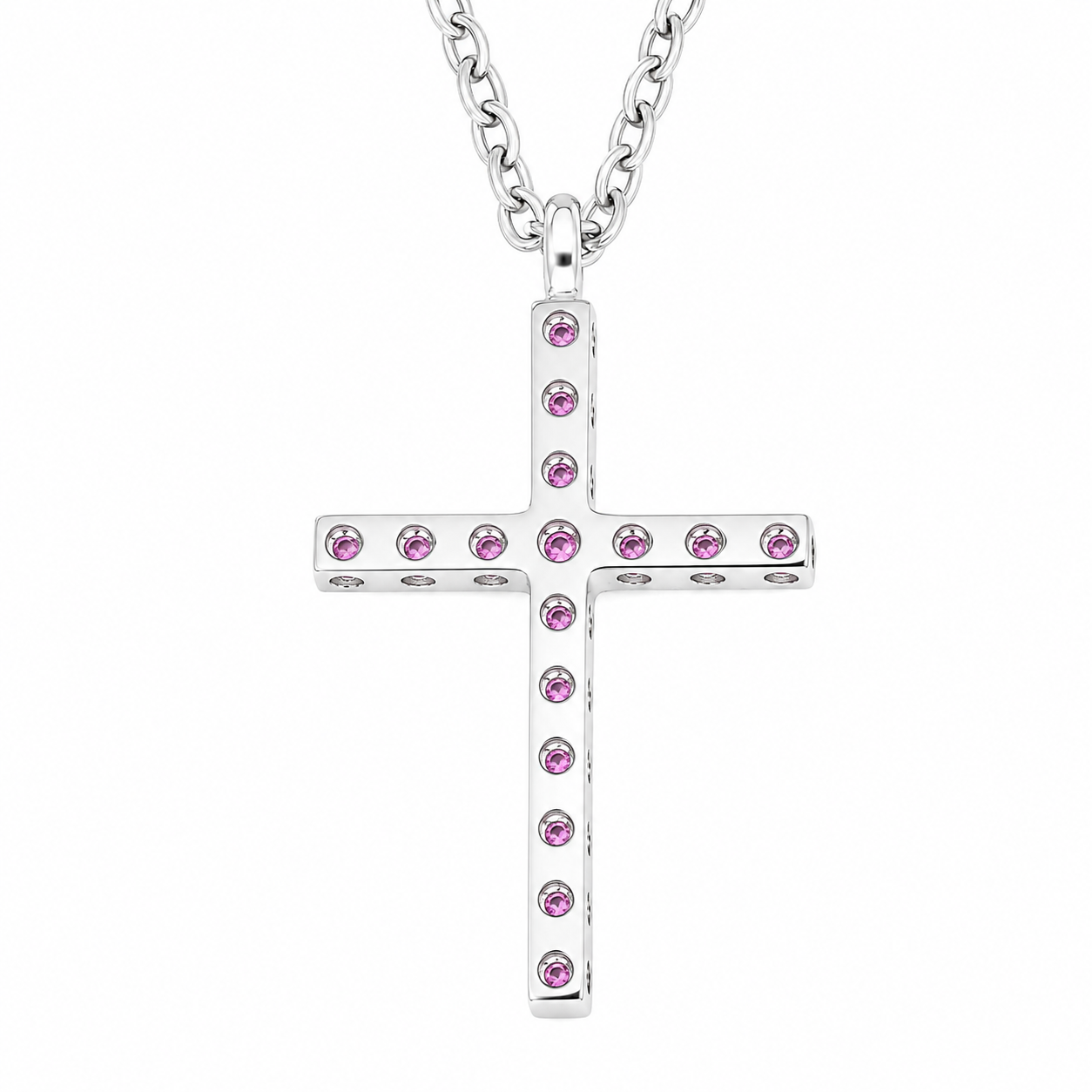 Collana con ciondolo - 18 carati Oro bianco - 0.32ct. tw. Rubino - Made in Italy - Handmade