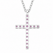Collana con ciondolo - 18 carati Oro bianco - 0.32ct. tw. Rubino - Made in Italy - Handmade