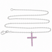 Collana con ciondolo - 18 carati Oro bianco - 0.32ct. tw. Rubino - Made in Italy - Handmade