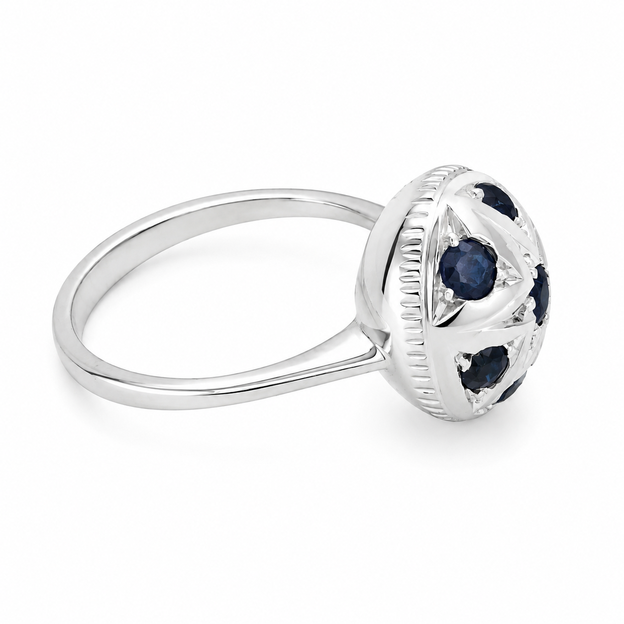 Anello - 18 carati Oro bianco - 0.70ct. tw. Zaffiro - Made in Italy - Handmade