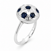 Anello - 18 carati Oro bianco - 0.70ct. tw. Zaffiro - Made in Italy - Handmade